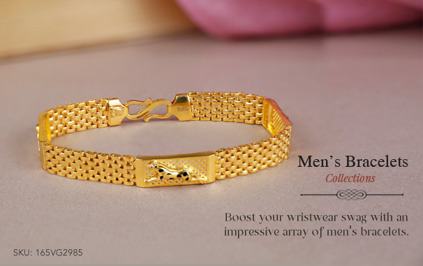 Attention-Getting Design Black & Golden Color Bracelet for Men