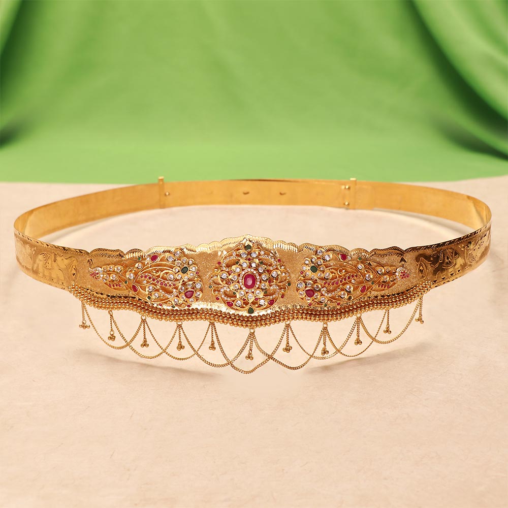 Buy Vaibhav Jewellers 22K Plain Fancy Vaddanam 59MP132 Online from ...