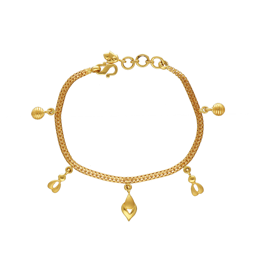 Buy Sanara Ethnic Gold Tone Metal Base Polki Latkan Hanging Kada Bangle  Bracelet Set For Woman & Girls. (Design 1, 2.4) at Amazon.in