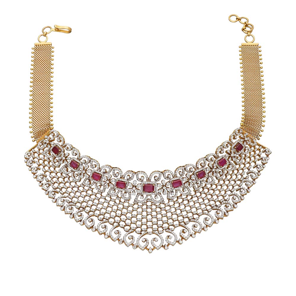 Choker Style Diamond Necklace Set