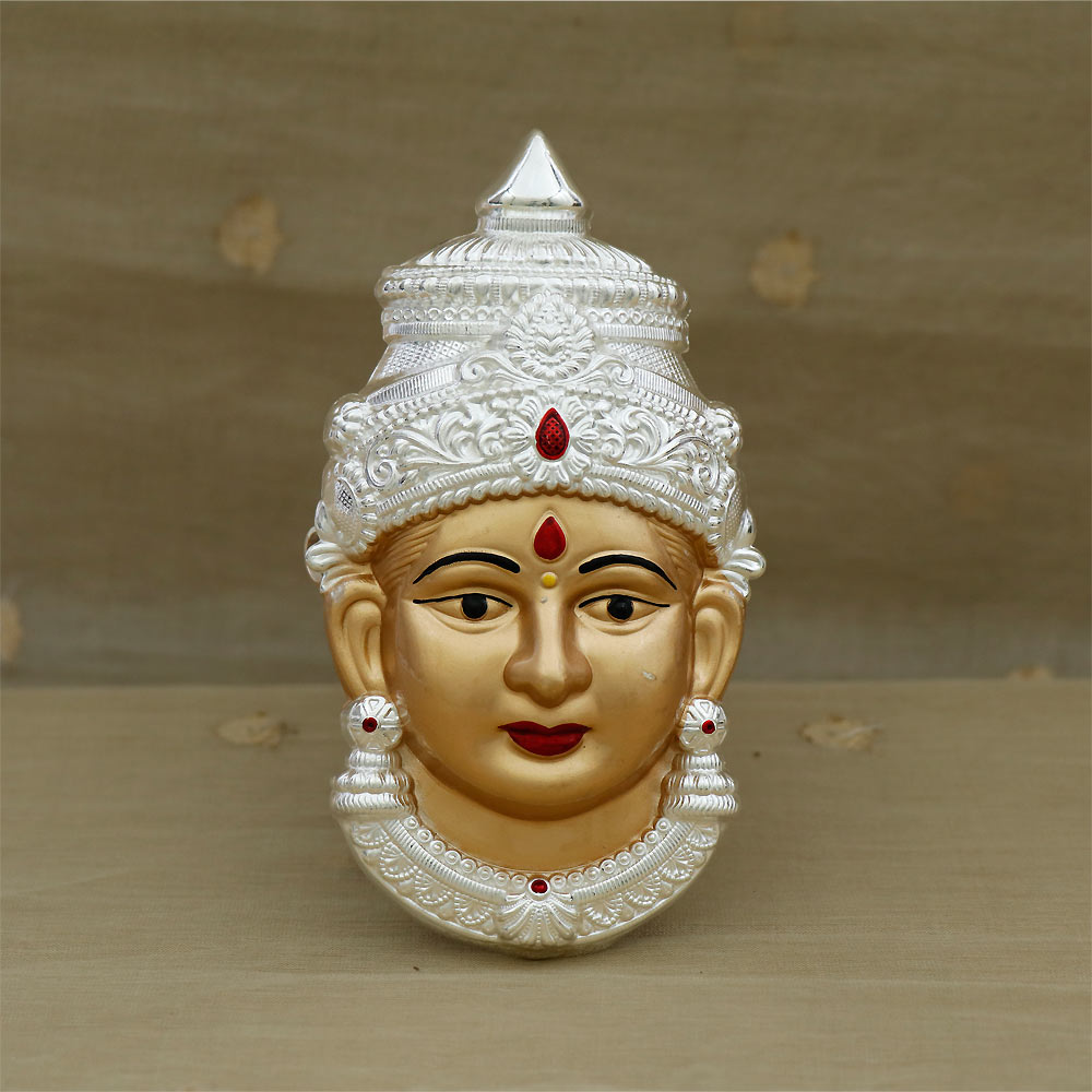 Buy Plain Silver Nagash Lakshmi Devi Face 576VB8842 Online from ...