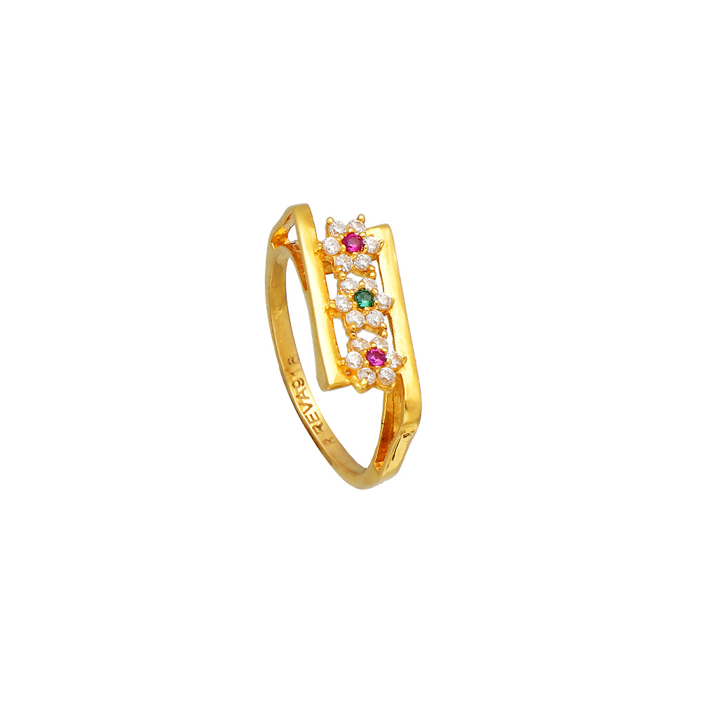Buy 22Kt Gold Signity Floral Design Ladies Ring 96VJ3162 Online ...