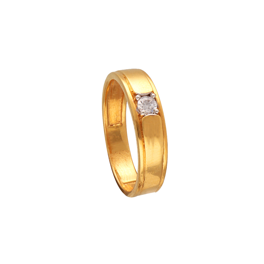 Yellow stone with diamond glittering design gold plated ring for men - –  Soni Fashion®