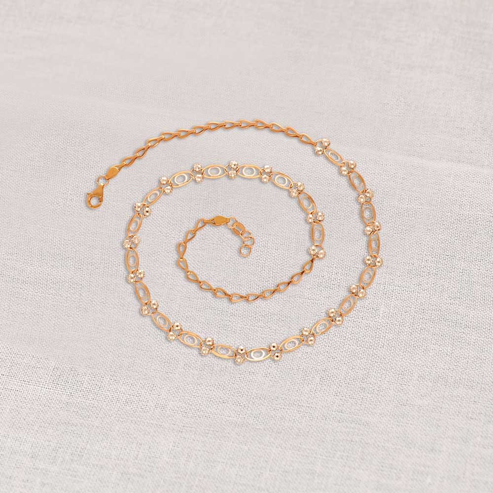 Ladies' 0.8mm Cable Chain Necklace in 14K Rose Gold - 16
