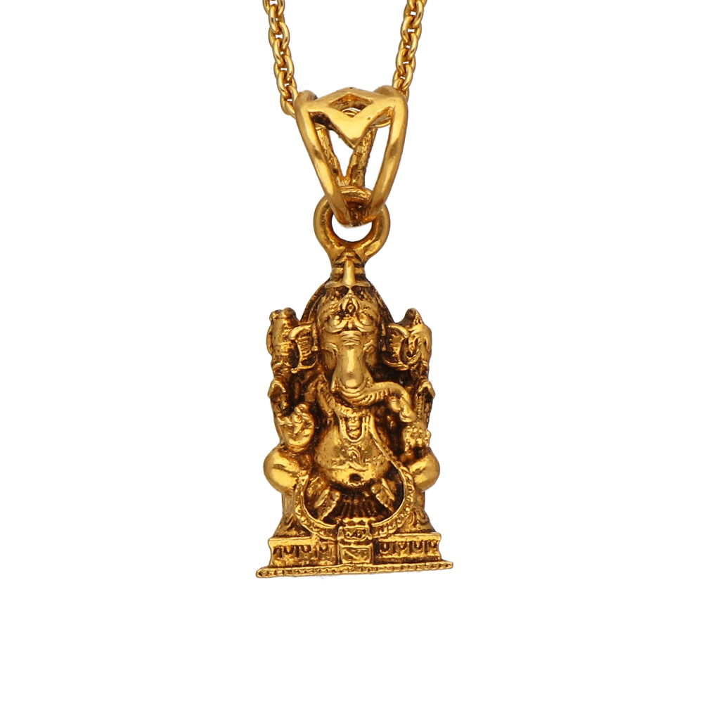 Buy Ganapathi Antique Gold Pendant 127VG3952 Online from Vaibhav ...