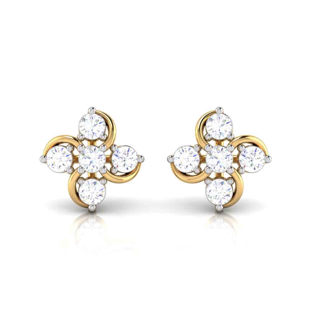 18ct white gold diamond cluster pear shape stud earrings | Cerrone