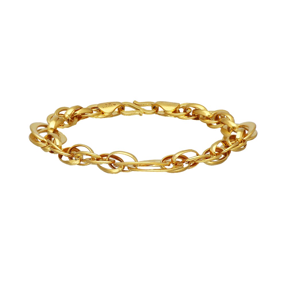 Italian Semi-Hollow Link Bracelet 14K Yellow Gold