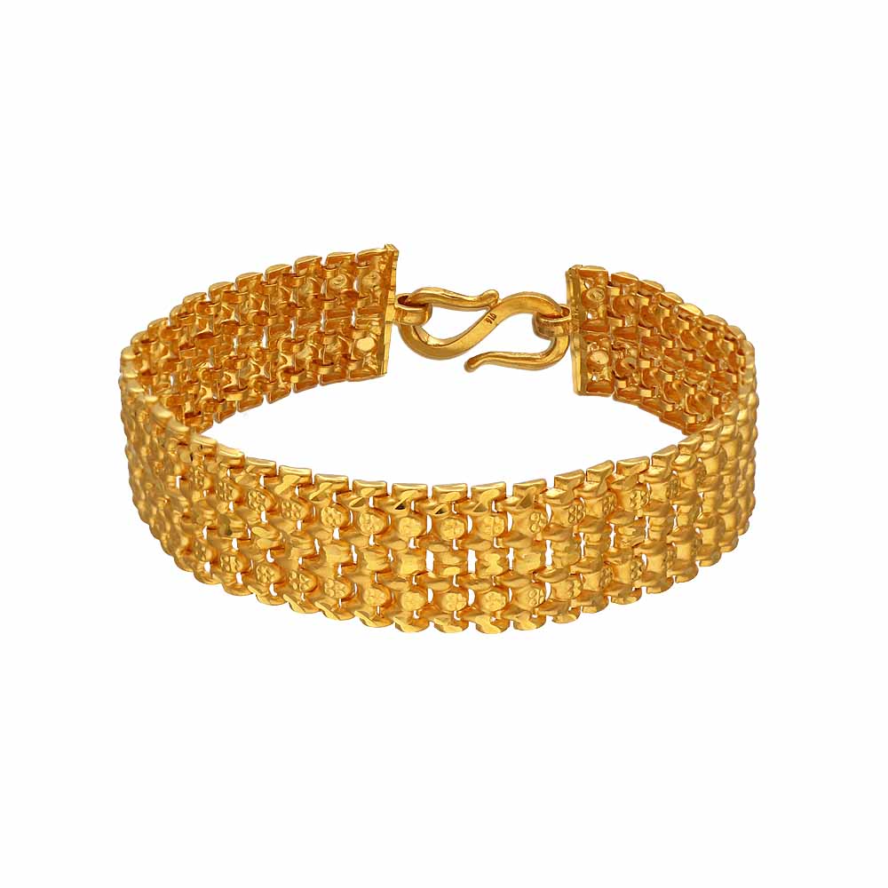 Buy 22K Real Gold Solid Link Chain Men's Bracelet Hallmarked Handmade  Jewelry Online in India - Etsy