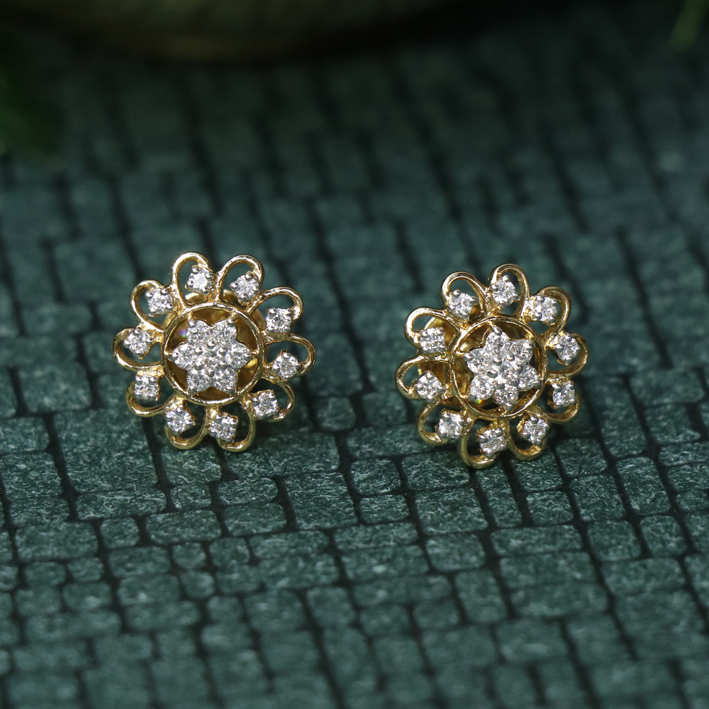 1.5 CTW Natural Round Diamond Stud Earrings in Bezel Set Rose Gold – ASSAY